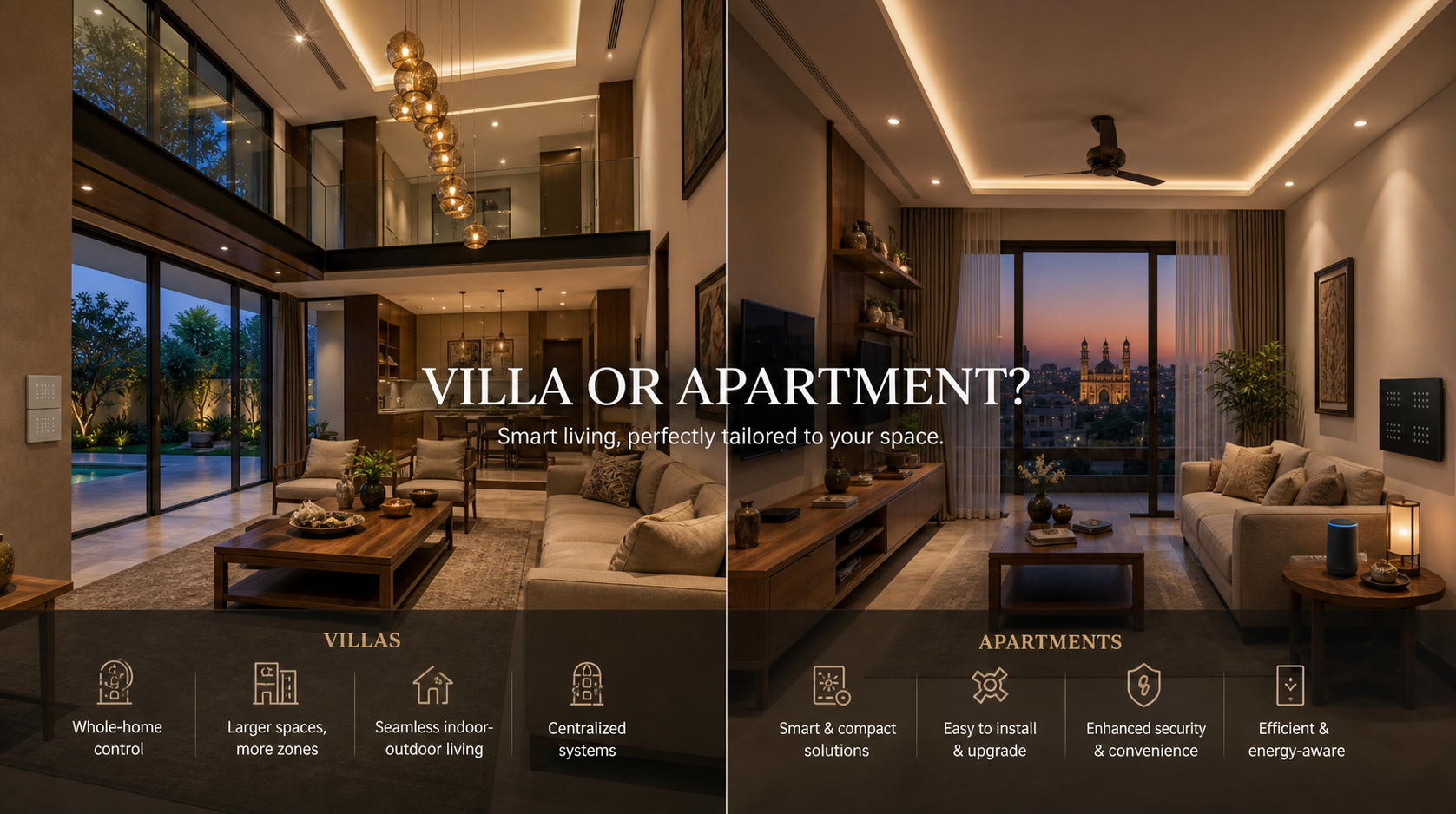 Home automation planning for villas versus apartments