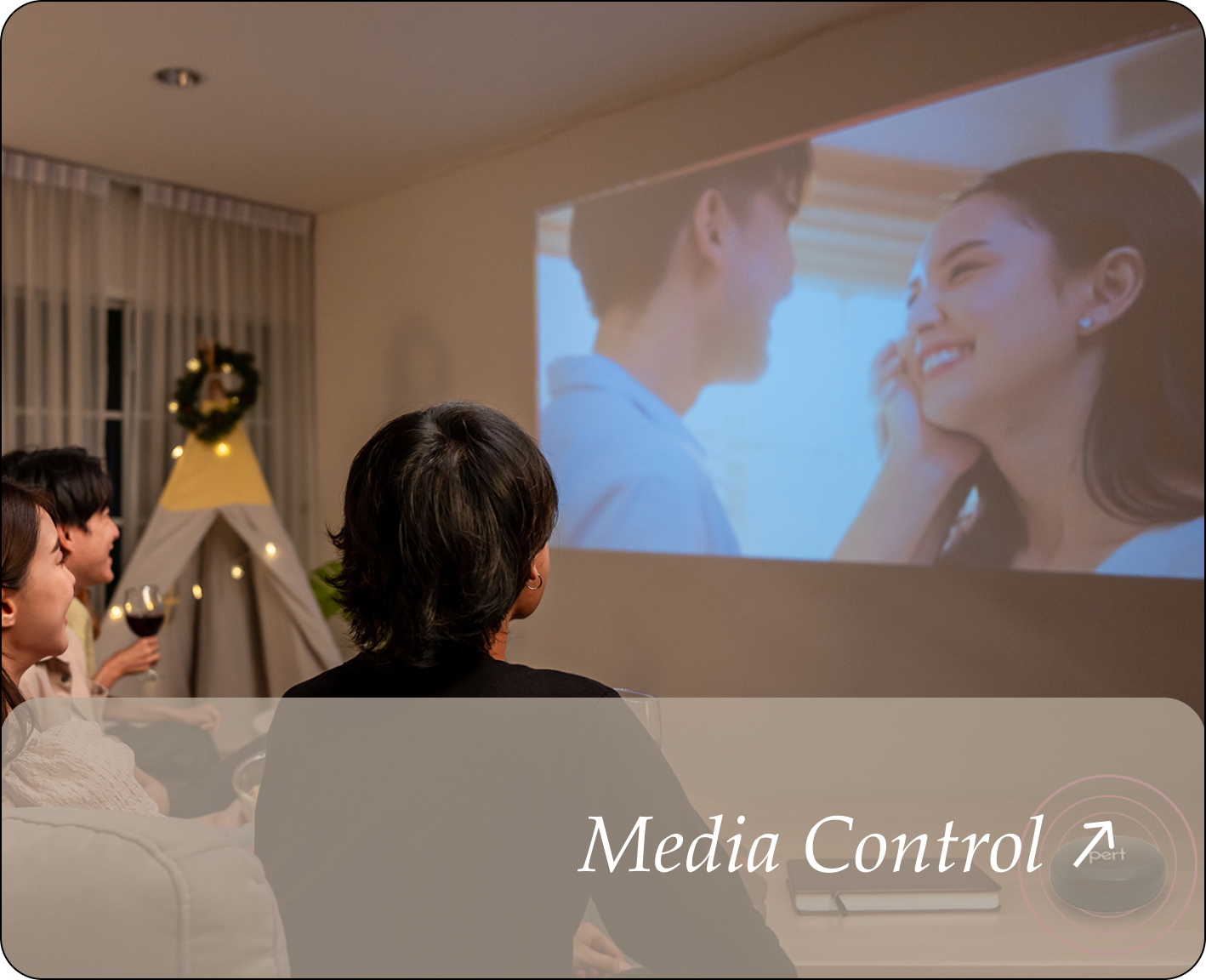 Home theatre and media room automation in Hyderabad with one-touch movie scene lighting and motorised curtains